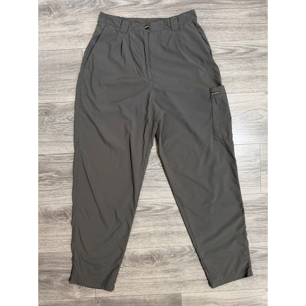 Ex Officio Womens Size 8 Gray Nylon Hiking Cargo Pants High Rise Tapered Leg
